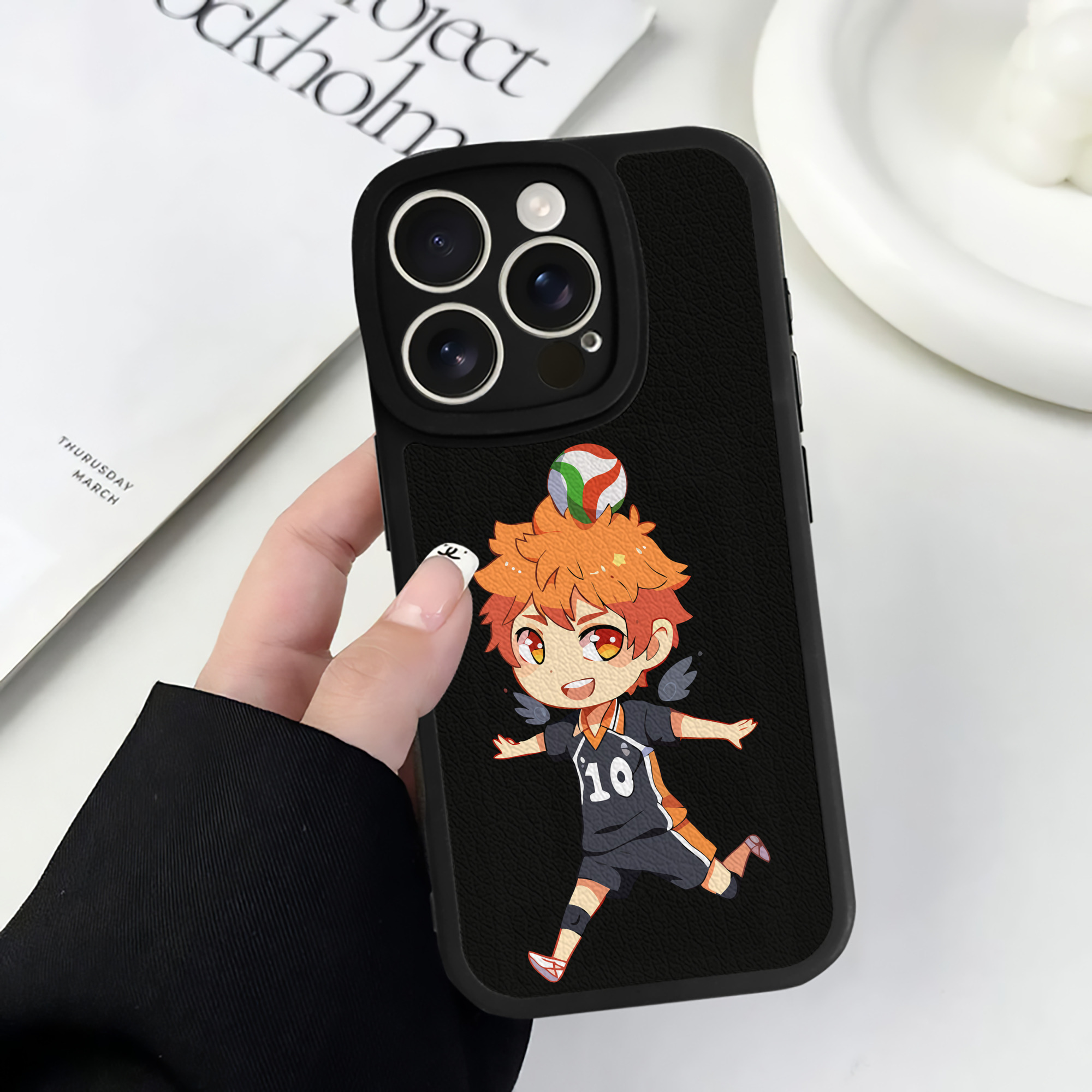（画像用） ハイキュー!! Haikyu!! 【iPhone 16シリーズ対応】シリコンスマホケース（レザー調） 材質：シリコン